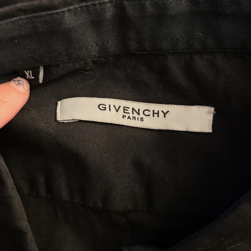 Givenchy Split Embroidered Logo Button Down Shirt… - image 6